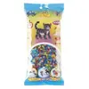Assortiment de 1000 perles Hama Midi pailletées - 6 couleurs - Jouet créatif pour enfant