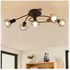 Homefire Spot de Plafond LED 4 Ampoules Noir Salon Spot Orientable GU1...