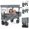 TTLIFE Poussette pliante,Charge maximale 100 kg,Tissu Oxford 600D,Toit...