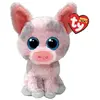 Peluche - TY - TY37318 - Hambo le cochon - Blanc - Beige, rose et bleu - Plush
