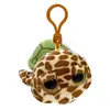 TY BAGUE PORTE-CLÉS BEANIE BOOS CLIPS-TORTUE-VERT ET MARRON-AVEC YEUX