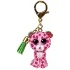 Animal en peluche TY Mini Boo's Clip Glamour Le Léopard Rose 10 cm