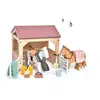 Huisdierenset Stal Met 2 Pony's | Tender Leaf Toys
