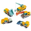 Houten set van 5 werfauto's | Tender Leaf Toys