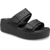 Crocs Brooklyn Buckle Low Wedge, Plate-forme Femme, Noir, 38/39 EU