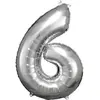ballon aluminium chiffre 6 88cm argent - 9906291 AMSCAN