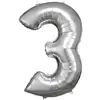 ballon aluminium chiffre 3 88cm argent - 9906288 AMSCAN