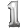 ballon aluminium chiffre 1 86cm argent - 9906286 AMSCAN