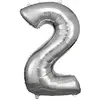 ballon aluminium chiffre 2 88cm argent - 9906287 AMSCAN