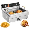 Friteuse Commerciale 2250 W-VEVOR-avec Contrôle du Temps et de la Temp...