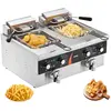 Friteuse Électrique Commerciale-VEVOR-3000 W-2 Cuves en Inox de 85 L a...