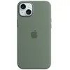 Apple Coque en silicone avec MagSafe pour iPhone 15 Plus Cyprès