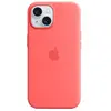 Apple Coque en silicone avec MagSafe pour iPhone 15 Goyave