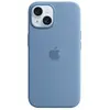 Apple Coque en silicone avec MagSafe pour iPhone 15 Bleu d'hiver