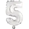 RueDeLaFete Ballon Aluminium 40 cm : Chiffre 5 - Argent