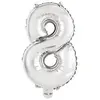 Amscan 9909676, Speelgoed ballon, Folie, Zilver, nummer 8