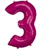 Amscan Folieballon 53 X 88 Cm Nummer 3 Roze