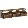 Meuble TV - VASAGLE - 178 cm - 3 Tiroirs - 3 Étagères - Marron Rustiqu...
