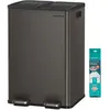 SONGMICS Keukenbak, 2 x 8 Gallon (2 x 30 L) Dubbele compartimenten ped...
