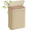 SONGMICS Bamboe wasmand, 90 liter, afneembare en machinewasbare waszak...