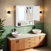 VASAGLE Armoire de salle de bain - Miroir - 2 portes - Étagère réglabl...