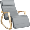Songmics Fauteuil À Bascule En Bois De Bouleau, Gris Clair