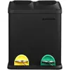Poubelle 30L avec 2 compartiments, Noir Nouveau / 2 x 15L LTB30B