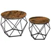 Table Basse Style Industriel, Marron Rustique + Noir