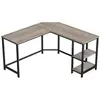 Bureau informatique en forme de L, Greige LWD72MB