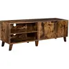 Vasagle Meuble TV 2 portes, Marron Rustique LTV027X01