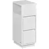 VASAGLE Table de chevet étroite avec 2 tiroirs et compartiment, Blanc ...