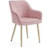 Chaise de salle à manger confort, Rose Bonbon + Doré Clair LDC087R01