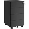 SONGMICS Caisson de bureau avec 3 tiroirs, Noir D'encre / 4 tiroirs (6...