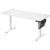 SONGMICS Bureau Électrique Assis-Debout, 70 x 160 x (72-120) cm, 4 Hauteurs Mémorisables, Pochette de Rangement, Blanc Nuage