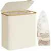 SONGMICS LCB515W01 Wasmand met 3 vakken, 150 liter, wasmand met opvouw...