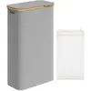 SONGMICS Wasmand met deksel, 60 liter, Grijs LCB506G01