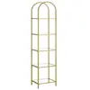 VASAGLE Bibliothèque, 5 Niveaux, Dessus Arqué, Structure en Métal, pour Salon, Chambre, Bureau, Doré Métallique et Transparent