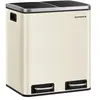 Afvalscheidingssysteem   2 compartimenten   2x15L   Zandbeige/Inktzwar...