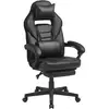 SONGMICS Chaise gaming avec repose-pieds, Noir D'encre OBG073B05