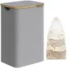 SONGMICS Panier à linge mince avec couvercle, Gris Tourterelle / 90L (...