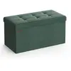 Banc de Rangement Pliable, Vert Rétro / 38 x 76 x 38 cm LSF047C01