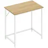 VASAGLE Bureau style industriel montage facile, Chêne Naturel + Blanc ...