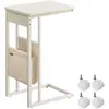 Table d'Appoint en Forme de C, Blanc Crème LET357W77