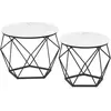Table basse ronde, Blanc + Noir / 60Diamètre x 45H cm LCT041W59