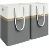 SONGMICS Wasmand set van 2, 110 l wasmand opvouwbaar, met korte en lan...