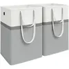SONGMICS Wasmand set van 2, 110 l wasmand opvouwbaar, met korte en lan...