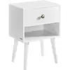 VASAGLE Tables de chevet avec tiroir et compartiment ouvert pieds en b...