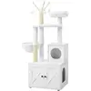 Arbre à chat 140 cm rustique, Blanc Nuage PCT113W01