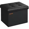 Petit tabouret de rangement pliable PU, Noir D'encre LSF100B01