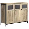 Buffet - VASAGLE - Style industriel - 3 portes - Marron turquoise et noir d'encre
